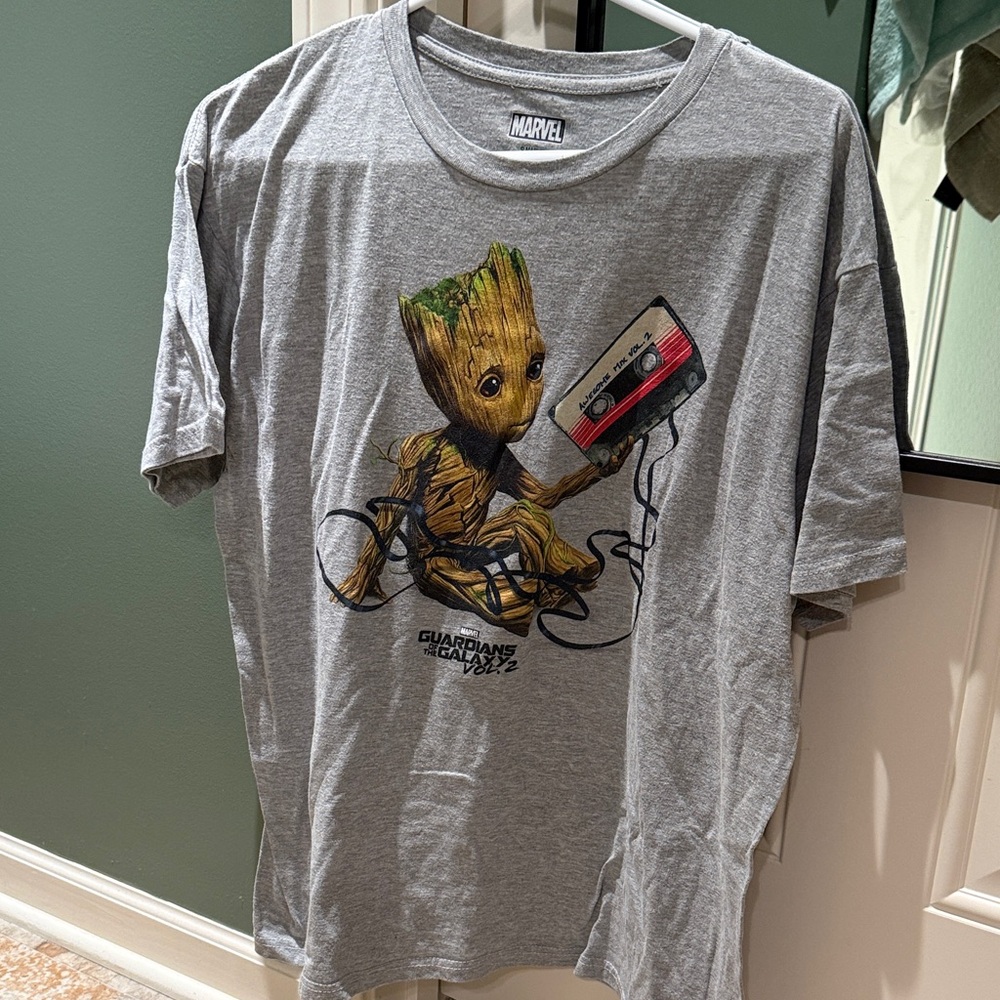 Marvel Baby Groot Tee in Gray with Multicolor Print